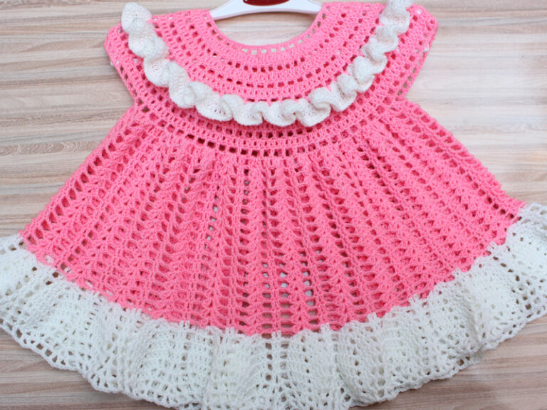 Patrón de un Precioso Vestido Rosa Para Bebé