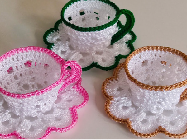 Patrón de Tazas de Crochet