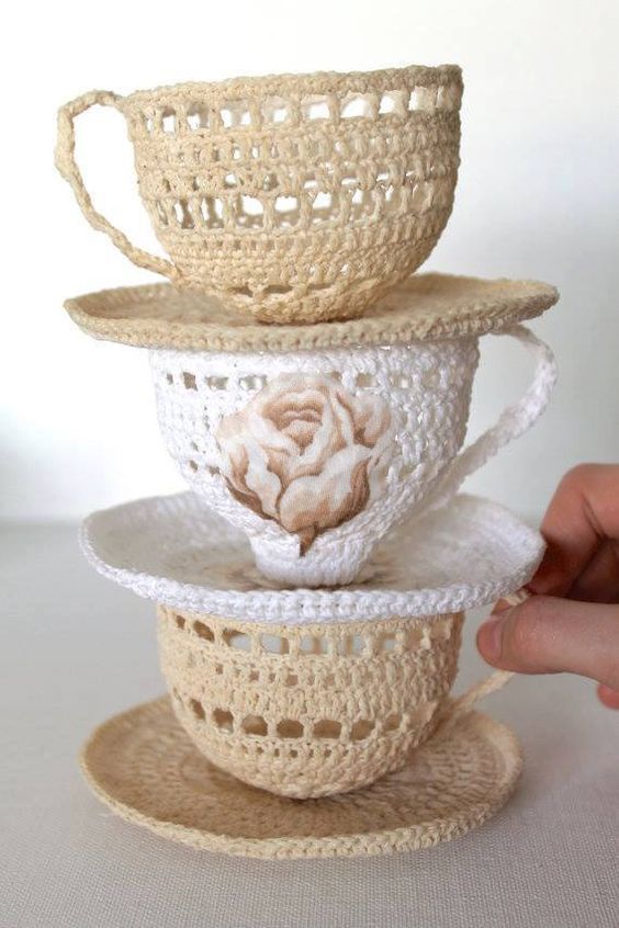 Patrón de Tazas de Crochet