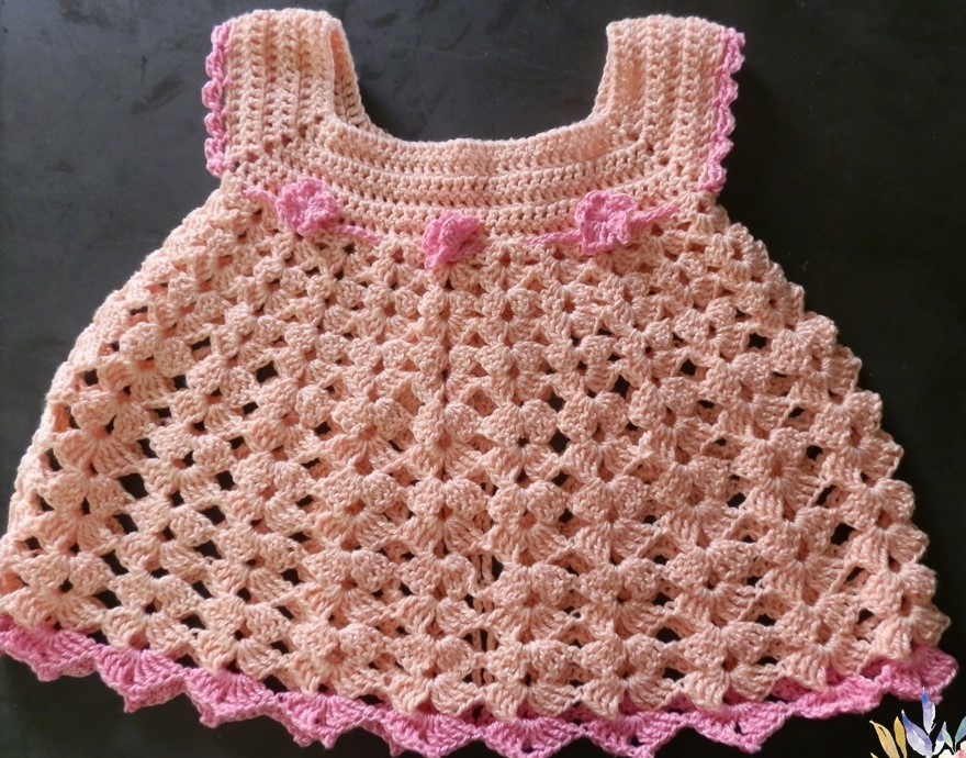 Hermoso Vestido de Crochet Para Bebes.